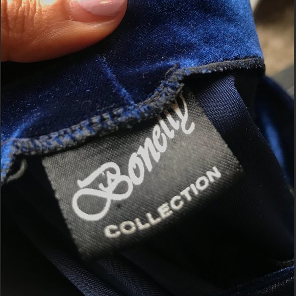 Bonelly Collection Navy Velvet Mini Dress | Fits Size Medium - Picture 5 of 5